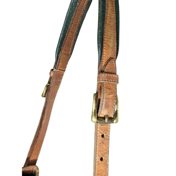 Vintage Dooney & Bourke Green & Tan Leather Bucket Purse - Picture 6 of 10